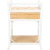 Safavieh Home Collection Rumi White and Natural Rattan 1-Drawer 1-Shelf Nightstand(White / Natural)