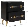 Safavieh Home Collection Sienne Black 2 Drawer Nightstand