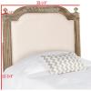 Safavieh Home Collection Tufted Linen Rustic Antique Beige Headboard (Twin)(Beige / Rustic Oak)