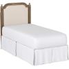 Safavieh Home Collection Tufted Linen Rustic Antique Beige Headboard (Twin)(Beige / Rustic Oak)