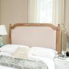 Safavieh Home Collection Tufted Linen Rustic Antique Beige Headboard (Twin)(Beige / Rustic Oak)