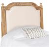 Safavieh Home Collection Tufted Linen Rustic Antique Beige Headboard (Twin)(Beige / Rustic Oak)