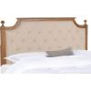 Safavieh Home Collection Tufted Velvet Rustic Oak and Beige Headboard (Queen)(Beige / Rustic Oak)