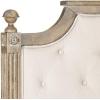 Safavieh Home Collection Tufted Velvet Rustic Oak and Beige Headboard (Queen)(Beige / Rustic Oak)