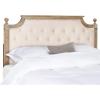 Safavieh Home Collection Tufted Velvet Rustic Oak and Beige Headboard (Queen)(Beige)