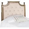 Safavieh Home Collection Tufted Velvet Rustic Oak and Beige Headboard (Queen)(Beige)