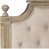 Safavieh Home Collection Tufted Velvet Rustic Oak and Beige Headboard (Queen)(Taupe / Rustic Oak)