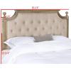 Safavieh Home Collection Tufted Velvet Rustic Oak and Beige Headboard (Queen)(Taupe / Rustic Oak)