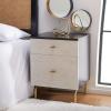 Safavieh Home Genevieve Modern Walnut and White Mahogany 2-drawer Nightstand(Black / White Washed)