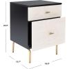 Safavieh Home Genevieve Modern Walnut and White Mahogany 2-drawer Nightstand(Black / White Washed)