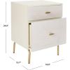 Safavieh Home Genevieve Modern Walnut and White Mahogany 2-drawer Nightstand(Cream / White Washed)