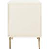 Safavieh Home Genevieve Modern Walnut and White Mahogany 2-drawer Nightstand(Cream / White Washed)