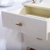 Safavieh Home Genevieve Modern Walnut and White Mahogany 2-drawer Nightstand(Cream / White Washed)