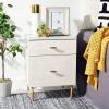 Safavieh Home Genevieve Modern Walnut and White Mahogany 2-drawer Nightstand(Grey / White Washed)