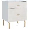 Safavieh Home Genevieve Modern Walnut and White Mahogany 2-drawer Nightstand(Grey / White Washed)