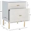 Safavieh Home Genevieve Modern Walnut and White Mahogany 2-drawer Nightstand(Grey / White Washed)