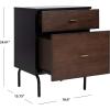 Safavieh Home Genevieve Modern Walnut and White Mahogany 2-drawer Nightstand(Walnut / Black)