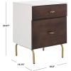 Safavieh Home Genevieve Modern Walnut and White Mahogany 2-drawer Nightstand(Walnut / White)
