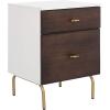Safavieh Home Genevieve Modern Walnut and White Mahogany 2-drawer Nightstand(Walnut / White)