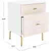 Safavieh Home Genevieve Modern Walnut and White Mahogany 2-drawer Nightstand(White / White Washed)