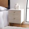 Safavieh Home Genevieve Modern Walnut and White Mahogany 2-drawer Nightstand(White / White Washed)