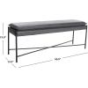 Safavieh Home Kara 50-inch Light Beige and Black Cushioned X-Bench(Grey / Black)