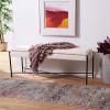 Safavieh Home Kara 50-inch Light Beige and Black Cushioned X-Bench(Light Beige / Black)