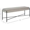 Safavieh Home Kara 50-inch Light Beige and Black Cushioned X-Bench(Light Grey / Black)
