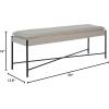 Safavieh Home Kara 50-inch Light Beige and Black Cushioned X-Bench(Light Grey / Black)