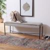 Safavieh Home Kara 50-inch Light Beige and Black Cushioned X-Bench(Light Grey / Black)
