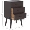 Safavieh Home Pomona Modern Black 3-drawer Chest(Dark Chocolate)