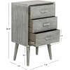 Safavieh Home Pomona Modern Black 3-drawer Chest(Slate / Grey)