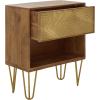 Safavieh Home Solene Natural 1-drawer Textured Hairpin Storage Nightstand