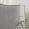Safavieh Mercer Collection Jeneve Off-White Linen Silver Nailhead Headboard (King)(Artic Grey)