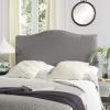 Safavieh Mercer Collection Jeneve Off-White Linen Silver Nailhead Headboard (King)(Artic Grey)