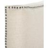 Safavieh Mercer Collection Jeneve Off-White Linen Silver Nailhead Headboard (King)(Off-White)