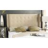 Safavieh Mercer Collection Keegan Linen Tufted Winged Headboard, Queen, Silver(Hemp)