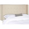 Safavieh Mercer Collection Keegan Linen Tufted Winged Headboard, Queen, Silver(Parchment)