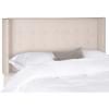 Safavieh Mercer Collection Keegan Linen Tufted Winged Headboard, Queen, Silver(Taupe)