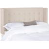 Safavieh Mercer Collection Keegan Linen Tufted Winged Headboard, Queen, Silver(Taupe)