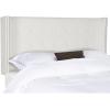 Safavieh Mercer Collection Keegan Linen Tufted Winged Headboard, Queen, Silver(White)