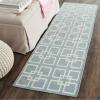 Martha Stewart x SAFAVIEH Area Rug Collection – 5′ x 8′, Geyser Blue, Handmade Wool & Silk, Ideal for Living Room, Bedroom, Office, Dining Space (MSR1151B)(Geyser Blue)