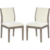 SAFAVIEH Couture Collection – Doriella Walnut Wood Dining Chair Set of 2, Modern Upholstered Dining Side Chairs with Padded Seat & Curved Back (SFV4276A-SET2)(Walnut/Beige)