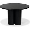 SAFAVIEH Couture Collection – Kathalina Black Round Dining Table, Modern Cylindrical Pedestal Base (SFV7242B)(Black)