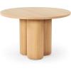 SAFAVIEH Couture Collection – Kathalina Black Round Dining Table, Modern Cylindrical Pedestal Base (SFV7242B)(Natural)