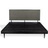 SAFAVIEH Couture Collection – Leni Black & Brass King Bed with Gold Inlay Cement Headboard, Modern Design, No Box Spring Needed (SFV5714B-K)(Black/Brass)