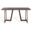 SAFAVIEH Couture Collection – Leroux Walnut Rectangle Wood Dining Table, Modern Geometric Base, Seats up to 6 (SFV6705A)(Walnut)
