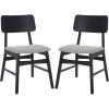 SAFAVIEH Couture Collection – Madina Walnut & Beige Mid-Century Dining Chair Set of 2, Upholstered Linen Seat, Modern Wood Design (SFV6706A-SET2)(Black/Light Grey)
