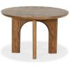 SAFAVIEH Couture Collection – Olivetta Oak Round Wood Dining Table, Classic Design, Seats up to 4 (SFV2201A)(Medium Oak)