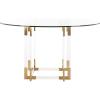 SAFAVIEH Couture Collection – Reiner Round Acrylic Dining Table, Gold Metal Base, Modern Clear Design (DUP1006A-54)(Gold/Clear)